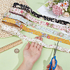 25 Yards 5 Colors Flower Printed Polyester Ribbon OCOR-PH0036-17-3