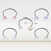 5Pcs 316L Surgical Stainless Steel & Transparent Acrylic Round Ball Circular/Horseshoe Barbell Nose Rings WG9532E-05-1