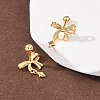 Bowknot with Star 925 Sterling Silver Stud Earrings EJEW-K317-10G-2