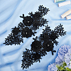 Flower Pattern Polyester Embroidered Lace Appliques DIY-WH0308-455C-4