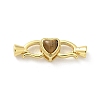 Brass Heart Fold Over Clasps KK-Z083-05G-01-1