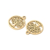 304 Stainless Steel Flat Round with Laser Cut Tree of Life Charms STAS-L022-512G-2