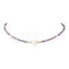 Summer Beach Natural Amethyst Round Beaded Necklaces NJEW-JN05262-03-2