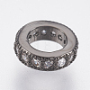 Brass Micro Pave Cubic Zirconia Rondelle Wheel European Beads LS-ZIRC-F083-094B-RS-1