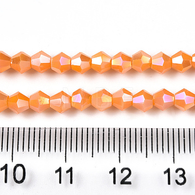 Opaque Solid Color Electroplate Glass Beads Strands EGLA-A039-P4mm-B04-1