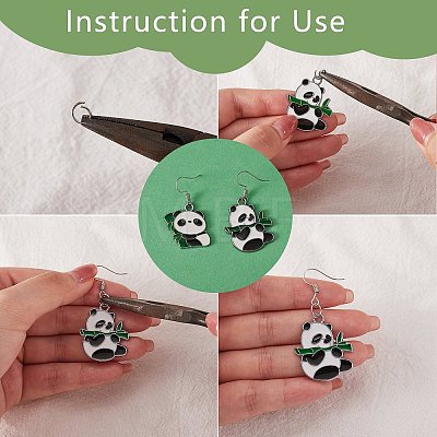 DIY Panda Drop Earring Making Kits DIY-SZ0007-97-1