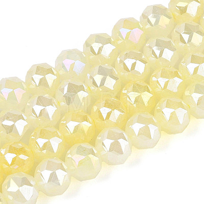 Anti-Tarnish Electroplate Glass Beads Strands GLAA-N064-8mm-02-1