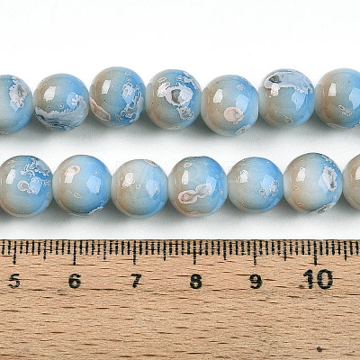 Baking Paint Glass Beads Strands DGLA-N008-10mm-06-1