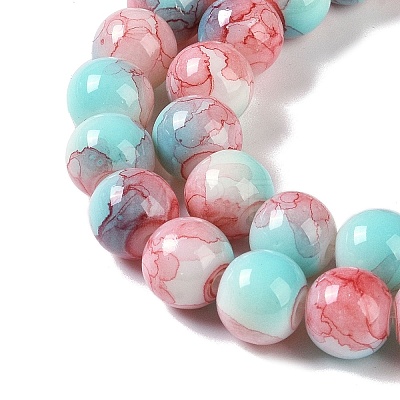 Baking Paint Glass Bead Strands GLAA-H031-01B-01-1