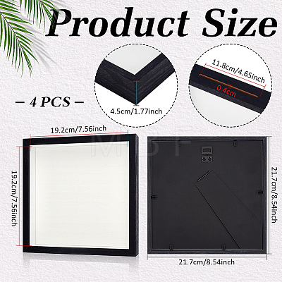 4Pcs Plywood Money Box Photo Frames ODIS-WA0001-16C-1