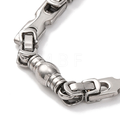 201 Stainless Steel Column & Rectangle Links Chain Necklace NJEW-F222-36P-1