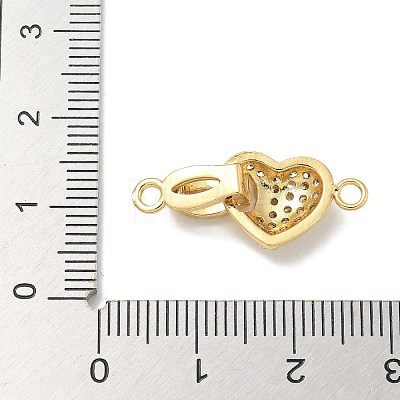 Rack Plating Heart Brass Fold Over Clasps KK-L224-093G-1