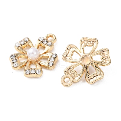 Alloy with Rhinestone and ABS Plastic Imitation Pearl Pendants FIND-Z111-03G-1