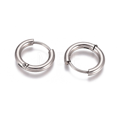 304 Stainless Steel Huggie Hoop Earrings EJEW-G272-01-10mm-P-1