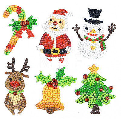 DIY Christmas Theme Diamond Painting Sticker Kit XMAS-PW0001-134A-1