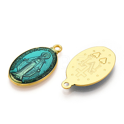 Brass Enamel Pendants KK-S345-180B-1