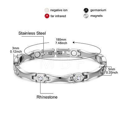 SHEGRACE Stainless Steel Panther Chain Watch Band Bracelets JB676A-1