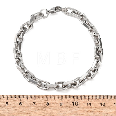 304 Stainless Steel Cable Chain Bracelets for Women Men LS-BJEW-F529-04P-1