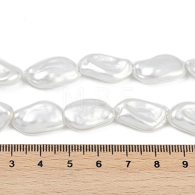 Electroplate Porcelain Imitation Pearl Beads Strands BSHE-Z009-01B-1