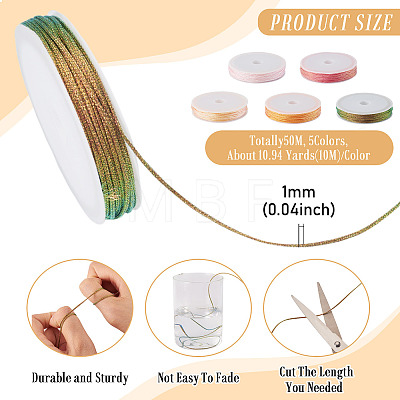 50M 5 Colors Braided Polyester Cord OCOR-TA0003-58-1