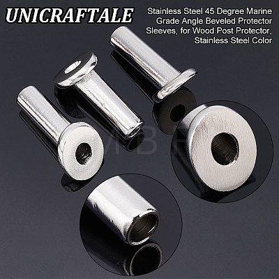 316 Stainless Steel 45 Degree Marine Grade Angle Beveled Protector Sleeves FIND-WH0014-69-1