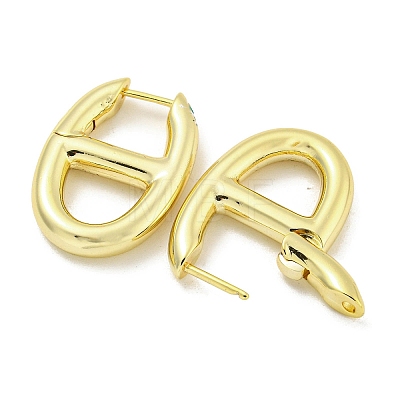 Brass Hoop Earrings EJEW-L211-011G-G-1