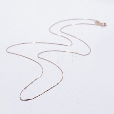 925 Sterling Silver Box Chain Necklaces STER-F039-40cm-03RG-1
