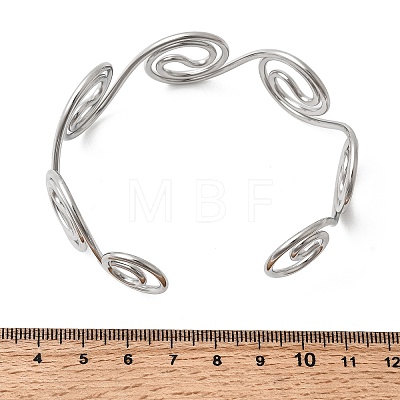 304 Stainless Steel Cuff Bangles for Women BJEW-Z150-01P-01-1