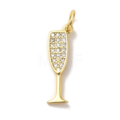 Brass Micro Pave Cubic Pendants KK-U027-07G-02-1