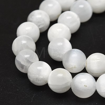 Natural Selenite Beads Strands G-O201A-02B-1