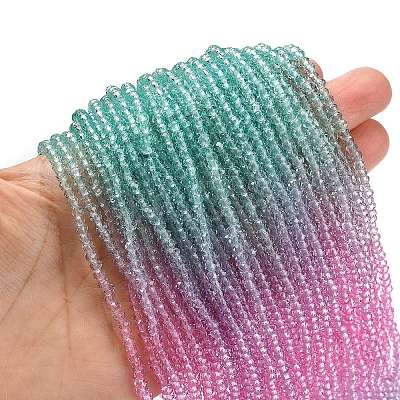 Transparent Painted Glass Beads Strands X-DGLA-A034-T1mm-A10-1