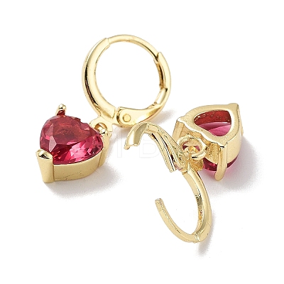Real 18K Gold Plated Brass Heart Dangle Leverback Earrings EJEW-L269-046G-01-1