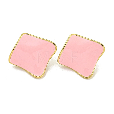 PVD Vacuum Plating 304 Stainless Steel & Enamel Stud Earrings for Women EJEW-G401-02G-02-1