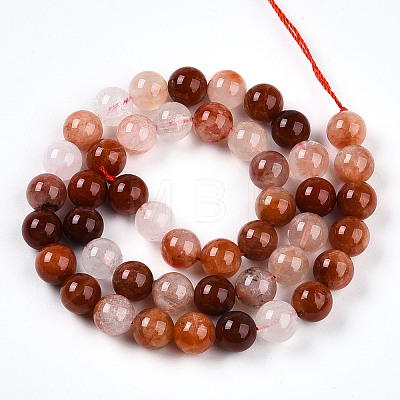 Natural Red Quartz Beads Strands G-T140-8mm-01-1