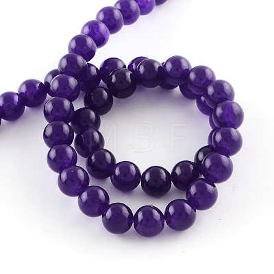 Dyed Natural White Jade Round Bead Strands G-Q937-4mm-22-1