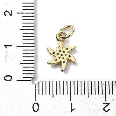 Brass Micro Pave Clear Cubic Zirconia Charms KK-H475-59G-10-1
