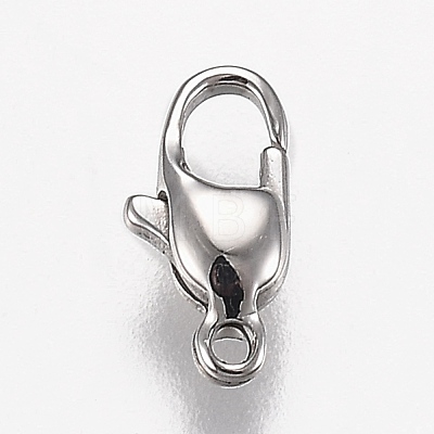 Polished 316 Surgical Stainless Steel Lobster Claw Clasps STAS-Z013-12P-1