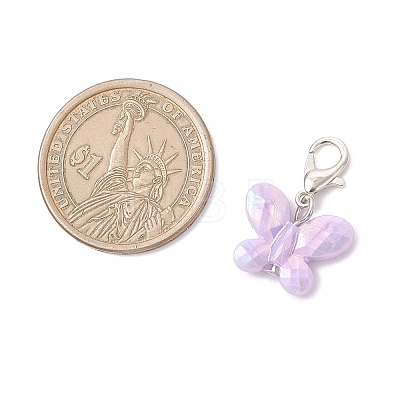 Opaque Acrylic Imitation Pearl Butterfly Pendant Decorations HJEW-JM03920-02-1