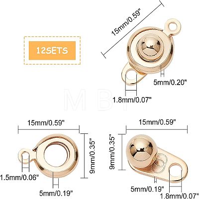 Unicraftale 304 Stainless Steel Snap Clasps STAS-UN0010-71G-1