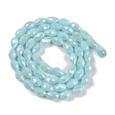 Opaque Solid Color Electroplate Glass Beads Strands EGLA-N013-P4mm-B11-1