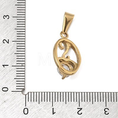 304 Stainless Steel Rhinestone Pendants STAS-A140-05A-G-1