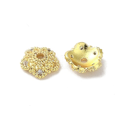 Rack Plating Brass Beads Caps KK-B088-04A-G-1