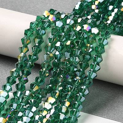 Transparent Electroplate Glass Beads Strands EGLA-A039-T6mm-B10-1