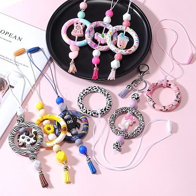 5Pcs Ring Food Grade Eco-Friendly Silicone Focal Beads JX893L-1
