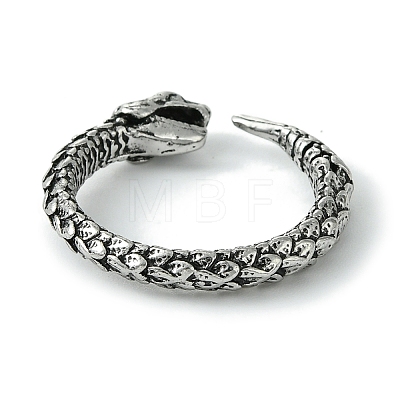 Snake Alloy Open Cuff Rings RJEW-K275-65AS-1