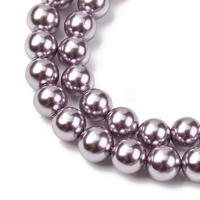 Electroplated Shell Pearl Beads Strands BSHE-G041-6mm-02-1