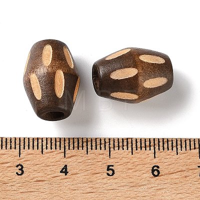 Schima Wood Carved European Beads WD-CBACBB7-01D-1