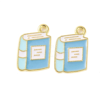 Golden Plated Alloy Enamel Pendants X-ENAM-Z017-12G-01-1