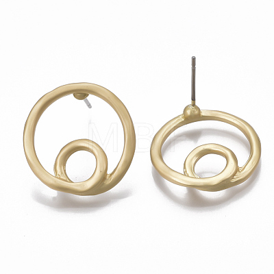 Smooth Surface Alloy Stud Earring Findings X-PALLOY-T064-44MG-1