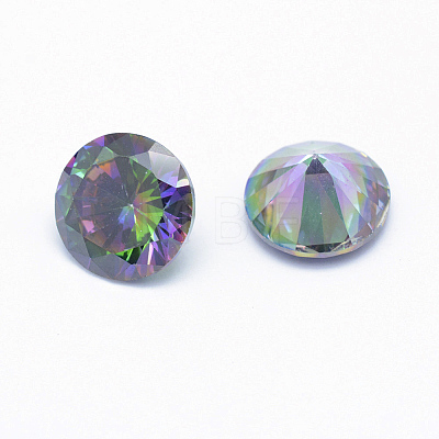 Cubic Zirconia Pointed Back Cabochons X-ZIRC-M002-4mm-010-1